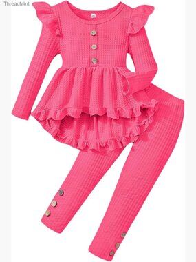 Toddler Girl 2PC Fall Winter Outfit Set Top & Pants 2-6Y